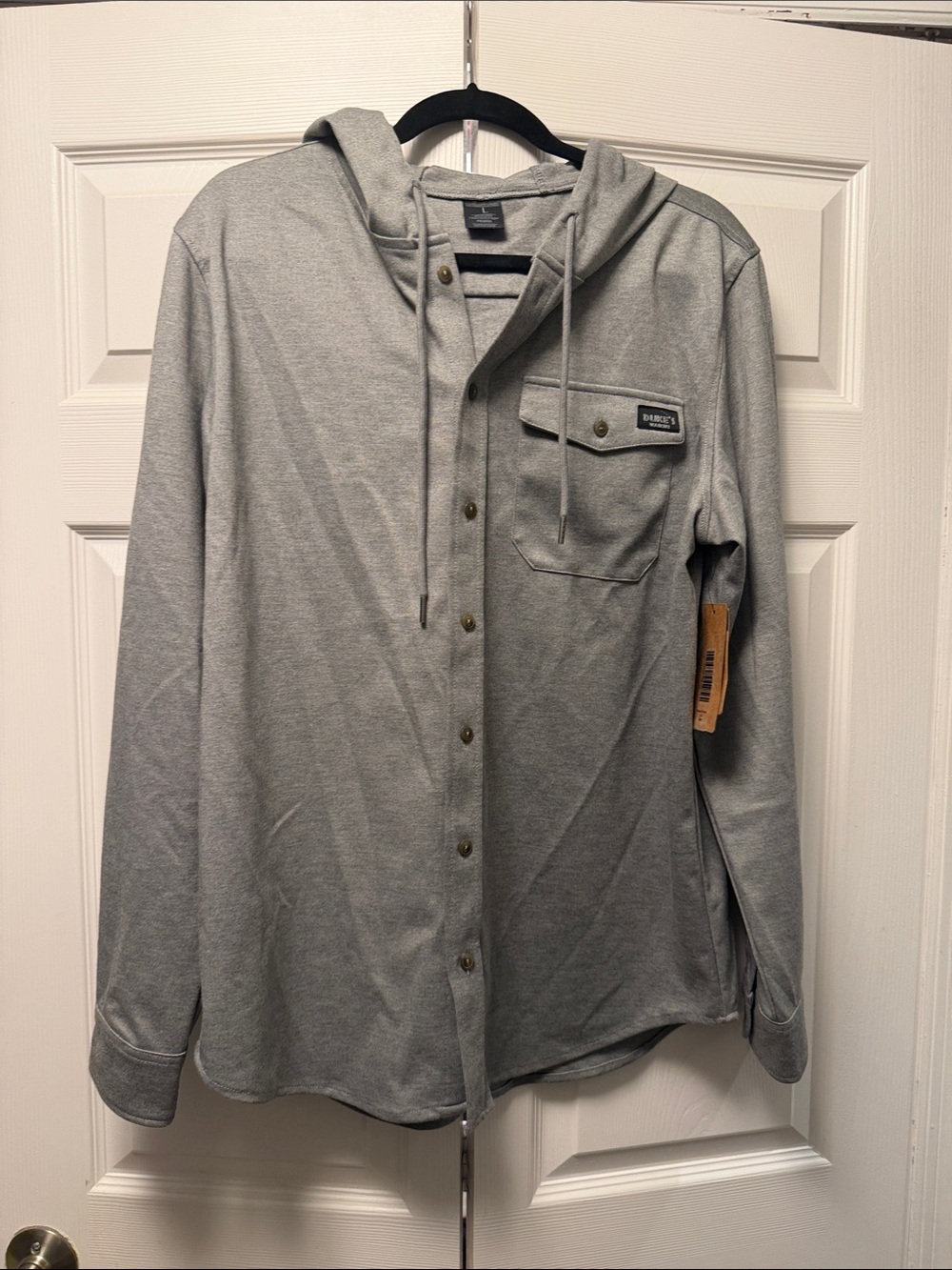 Billabong Men’s Light Gray Hooded Button-Up Shirt Jacket
